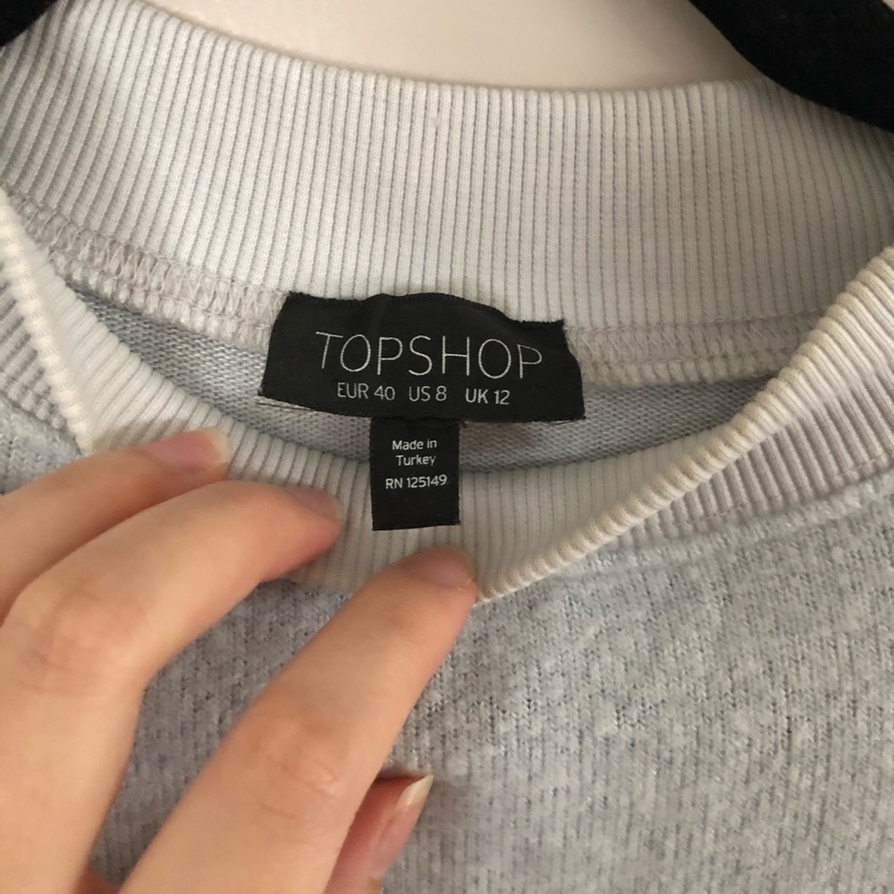 Top Shop Pale Blue Crewneck sweater -Like new “Sweetlife” Sz8 -Cozy Lake Life!☀️ - Picture 13 of 14